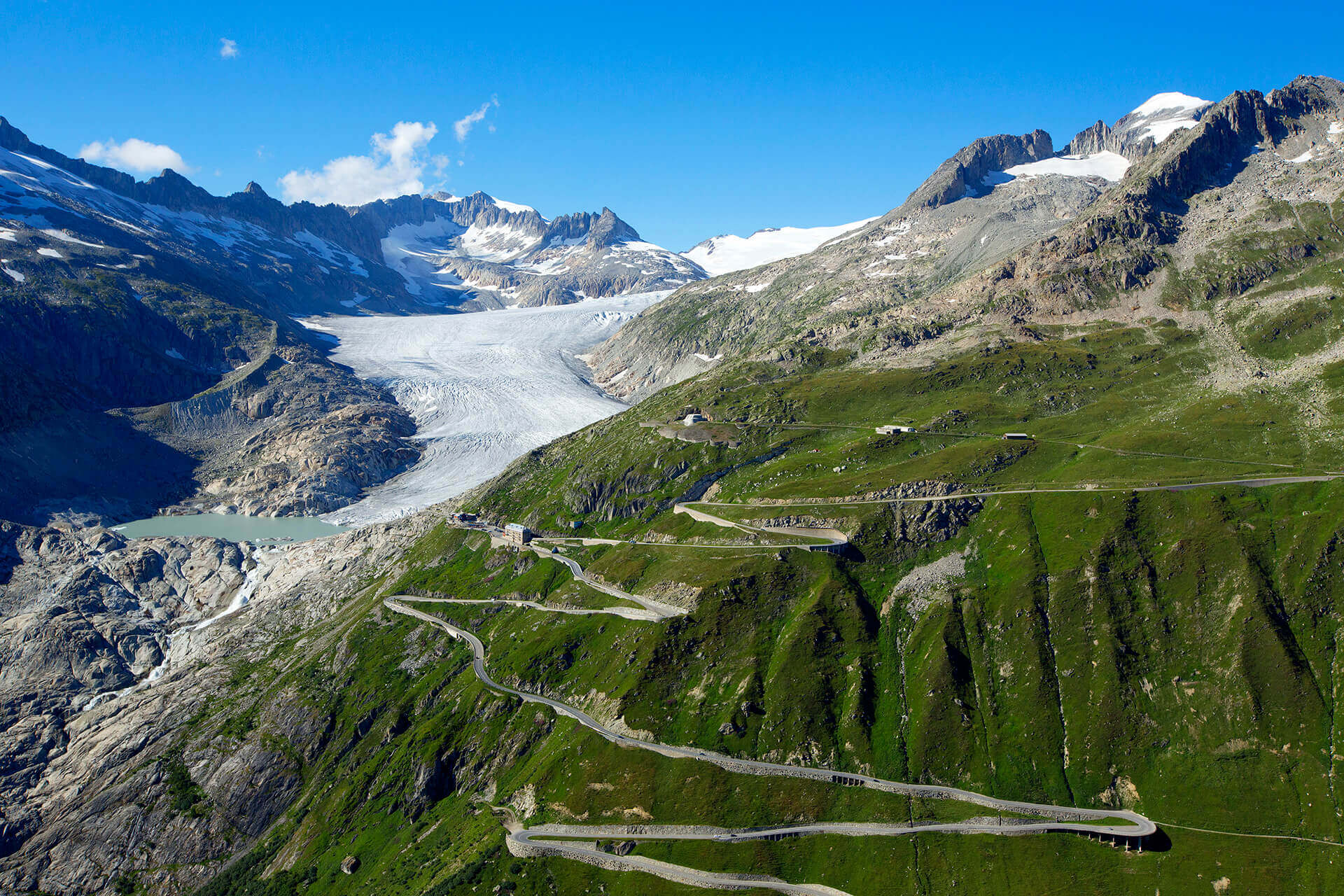 Le fleuve Rhône, Km 0 Canton du Valais, Col de la Furka, Glacier du Rhône