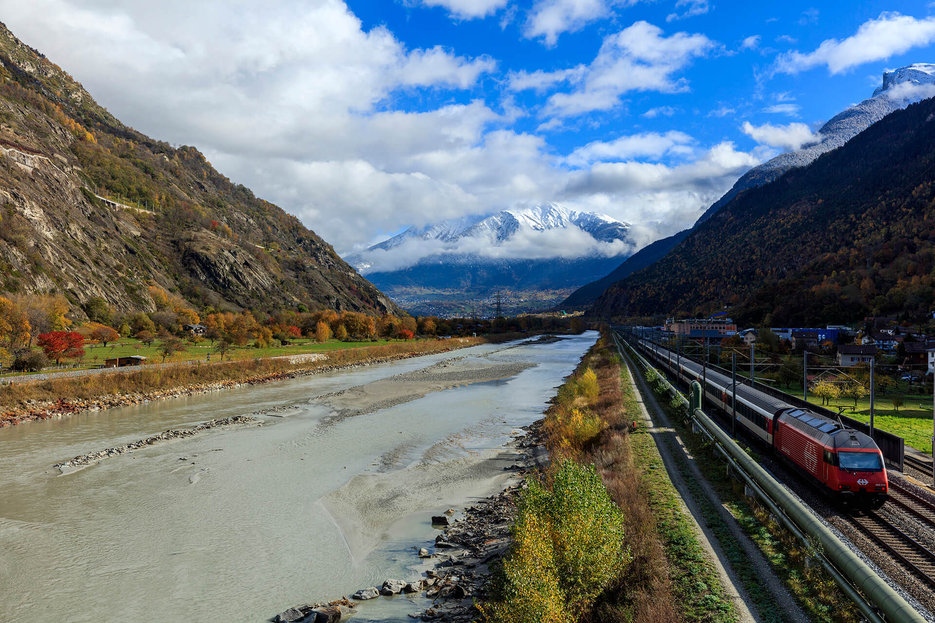 Le fleuve Rhône, Km 54  Canton du Valais, Lalden