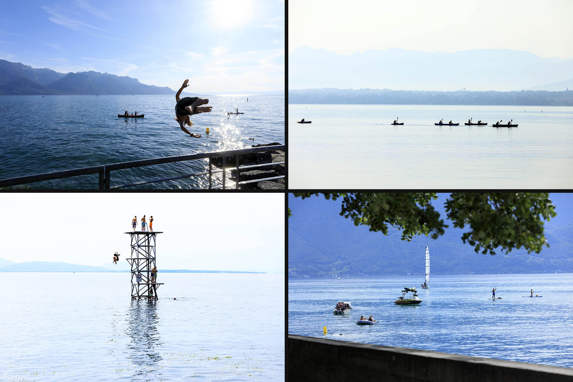 Le fleuve Rhône, Canton de Vaud, Saint Prex, Nyon, La Tour de Peilz