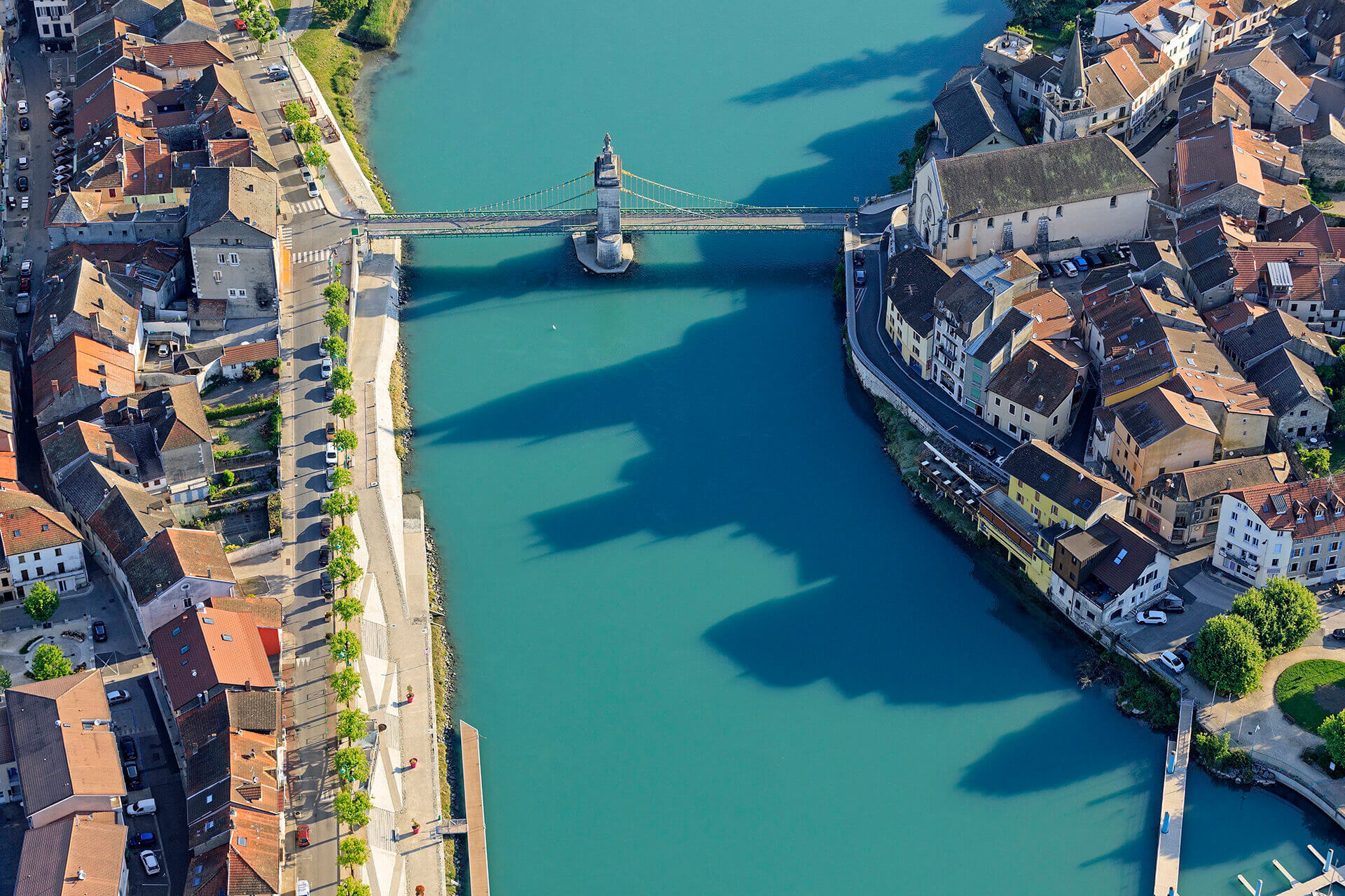 Le fleuve Rhône, Km 303 Ain Seyssel, Haute-Savoie Seyssel