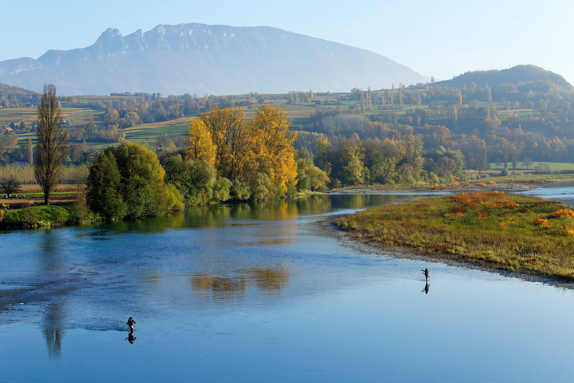 Le fleuve Rhône, Km 327 Savoie Lucey, Ain, Massignieu-de-Rives