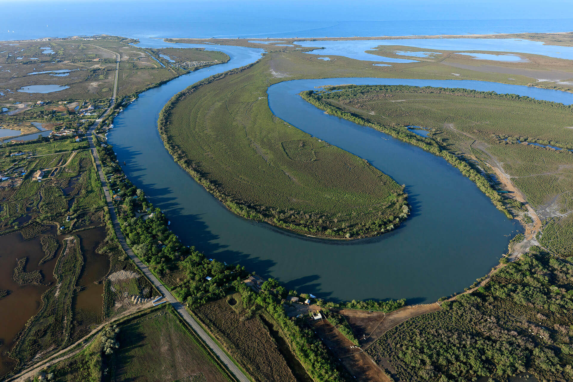 Le fleuve Rhône, Km 759 Bouches-du-Rhône, Saintes-Maries-de-la-Mer